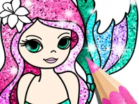 image Mermaid Coloring Book Glitter